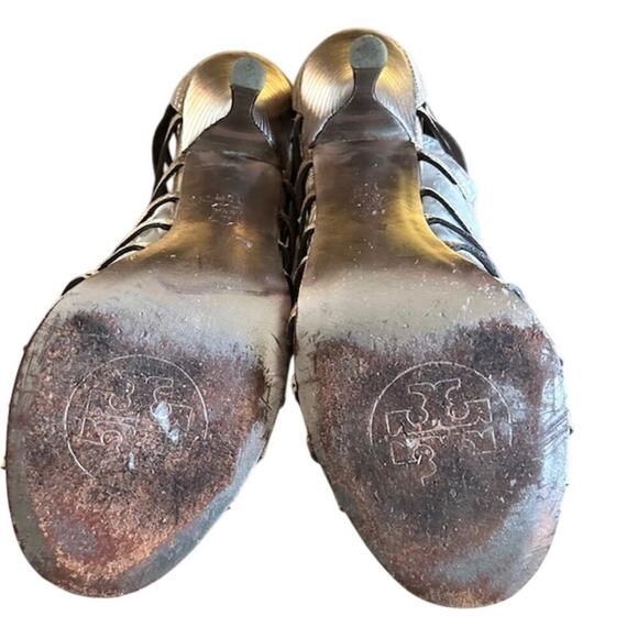 Tory Burch Strappy All Leather Snakeskin Heels – Size 10 - Picture 7 of 9